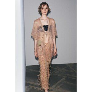 ZARA SEQUIN FEATHER SKIRT